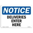 thumbnail image 1 of OSHA Notice Signs - Deliveries Enter Here | Decal | Protect Your Business, Construction Site, Warehouse & Shop Area |  Made in the USA, 1 of 4