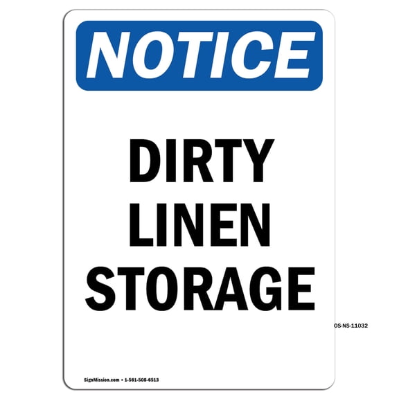 OSHA Notice Signs - Dirty Linen Storage | Decal | Protect Your Business, Construction Site, Warehouse & Shop Area | Made in the USA