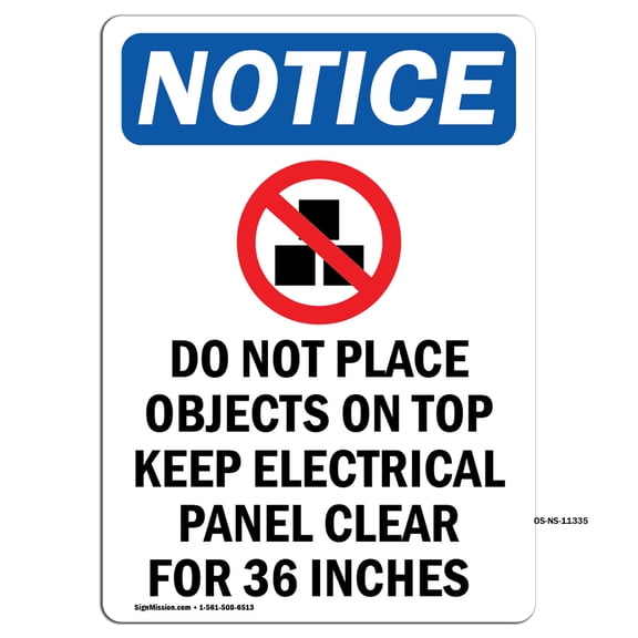 OSHA Notice Signs - Do Not Place Objects Sign With Symbol | Decal | Protect Your Business, Construction Site, Warehouse | Made in the USA