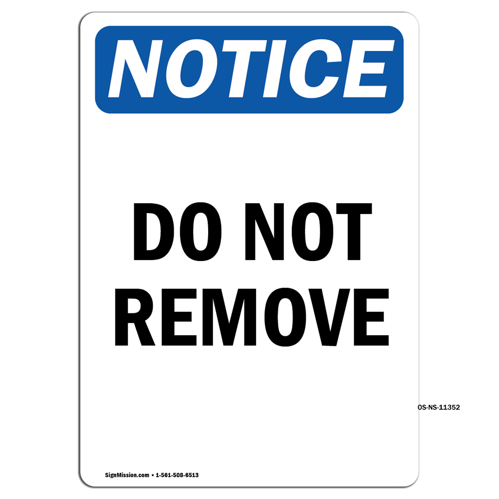OSHA Notice Signs - Do Not Remove | Decal | Protect Your Business ...