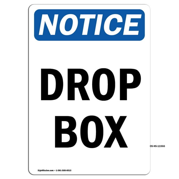 OSHA Notice Signs - Drop Box | Decal | Protect Your Business, Construction Site, Warehouse & Shop Area | Made in the USA