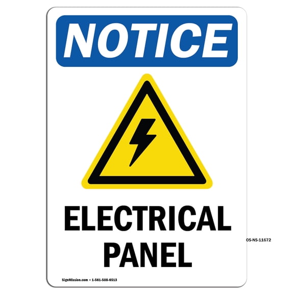 OSHA Notice Signs - Electrical Panel Sign With Symbol | Decal | Protect Your Business, Construction Site, Warehouse | Made in the USA