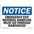thumbnail image 1 of OSHA Notice Signs - Emergency Exit Material Handling Must Go | Decal | Protect Your Business, Work Site, Warehouse |  Made in the USA, 1 of 4