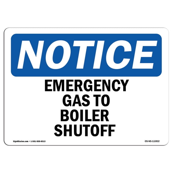 OSHA EMERGENCY Sign - Gas Shutoff | Aluminum Sign | Protect Your ...