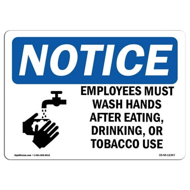 OSHA Notice Signs - Employees Must Wash Hands After Sign With Symbol | Decal | Protect Your Business, Work Site |  Made in the USA