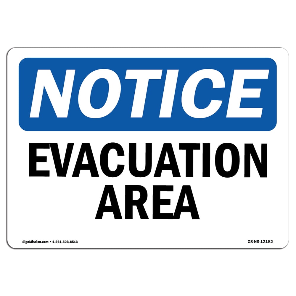 OSHA Notice Signs - Evacuation Area Sign | Extremely Durable Made in ...