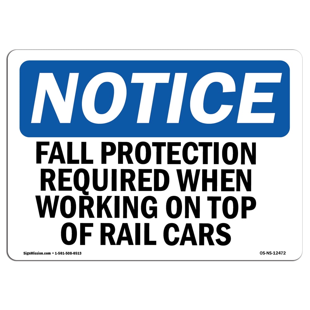 OSHA Notice Signs - Fall Protection Required When Working On | Decal ...