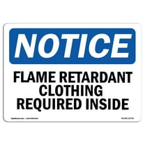 OSHA Notice Signs - Flame Retardant Clothing Required Inside | Decal | Protect Your Business, Work Site, Warehouse | Made in the USA
