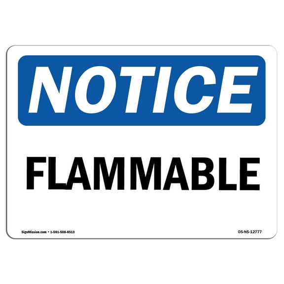 OSHA Notice Signs - Flammable | Decal | Protect Your Business, Construction Site, Warehouse & Shop Area |  Made in the USA