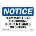 thumbnail image 1 of OSHA Notice Signs - Flammable Gas No Smoking No Open Flames No Sparks Sign  | Extremely Durable Made in the USA Signs or Heavy Duty Vinyl label | Protect Your Warehouse & Business, 1 of 4