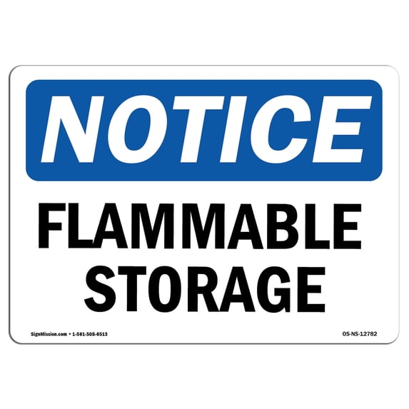OSHA Notice Signs - Flammable Storage | Decal | Protect Your Business, Construction Site, Warehouse & Shop Area | Made in the USA