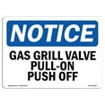 thumbnail image 1 of OSHA Notice Signs - Gas Grill Valve Pull-On Push-Off | Decal | Protect Your Business, Construction Site, Warehouse |  Made in the USA, 1 of 4