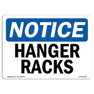 OSHA Notice Signs - Hanger Racks | Decal | Protect Your Business, Construction Site, Warehouse & Shop Area |  Made in the USA