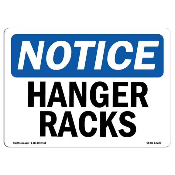 OSHA Notice Signs - Hanger Racks | Decal | Protect Your Business, Construction Site, Warehouse & Shop Area |  Made in the USA