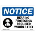 thumbnail image 1 of OSHA Notice Signs - Hearing Protection Required Sign With Symbol  | Extremely Durable Made in the USA Signs or Heavy Duty Vinyl label | Protect Your Construction Site, Warehouse &, 1 of 4