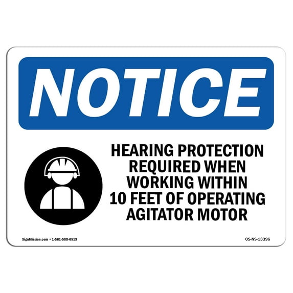 OSHA Notice Signs - Hearing Protection Required Sign With Symbol | Decal | Protect Your Business, Work Site, Warehouse | Made in the USA