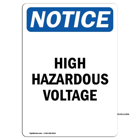 OSHA Notice Signs - High Hazardous Voltage | Decal | Protect Your Business, Construction Site, Warehouse & Shop Area | Made in the USA