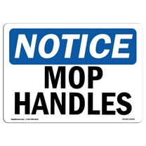 OSHA Notice Signs - Mop Handles | Decal | Protect Your Business, Construction Site, Warehouse & Shop Area |  Made in the USA