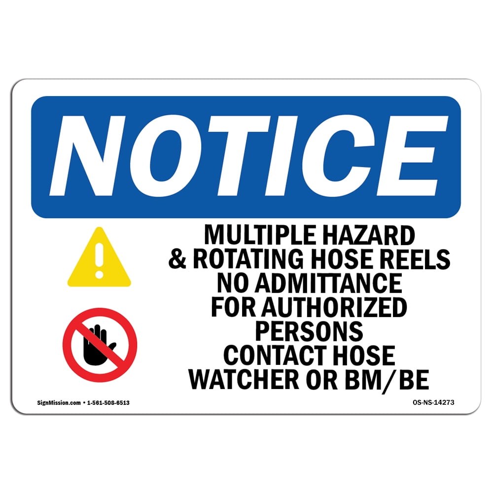 OSHA Notice Signs - Multiple Hazards And Rotating Sign With Symbol ...
