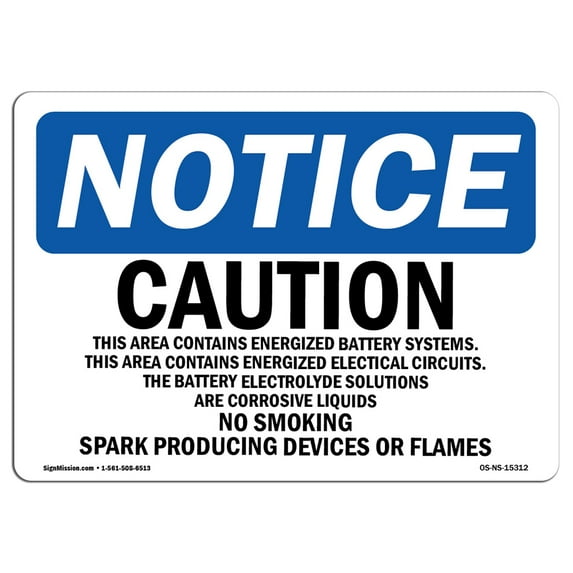 OSHA Notice Signs - NOTICE Caution This Area Contains Energized Sign | Extremely Durable Made in the USA Signs or Heavy Duty Vinyl label | Protect Your Warehouse & Business