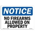 thumbnail image 1 of OSHA Notice Signs - NOTICE No Firearms Allowed On Property Sign  | Extremely Durable Made in the USA Signs or Heavy Duty Vinyl label | Protect Your Construction Site, Warehouse &, 1 of 4