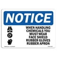 thumbnail image 1 of OSHA Notice Signs - NOTICE Handling Chemicals Wear PPE | Decal | Protect Your Business, Construction Site, Warehouse |  Made in the USA, 1 of 4