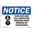 thumbnail image 1 of OSHA Notice Signs - NOTICE Hats Fall Protection Required Scaffolding | Decal | Protect Your Business, Work Site |  Made in the USA, 1 of 4