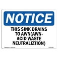 thumbnail image 1 of OSHA Notice Signs - NOTICE Sink Drain AWN Acid Waste Neutralization Sign  | Extremely Durable Made in the USA Signs or Heavy Duty Vinyl label | Protect Your Warehouse & Business, 1 of 4