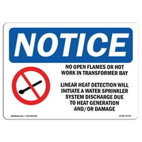 OSHA Notice Signs - No Open Flames Or Hot Work In Sign With Symbol | Decal | Protect Your Business, Work Site |  Made in the USA
