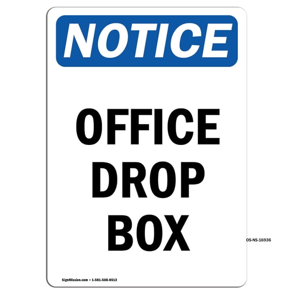 OSHA Notice Signs - Office Drop Box | Decal | Protect Your Business, Construction Site, Warehouse & Shop Area | Made in the USA