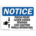 thumbnail image 1 of OSHA Notice Signs - Pinch Point Lever Under Tension Sign With Symbol | Decal | Protect Your Business, Work Site |  Made in the USA, 1 of 4