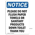 thumbnail image 1 of OSHA Notice Signs - Please Do Not Flush Paper Towels | Decal | Protect Your Business, Construction Site, Warehouse | Made in the USA, 1 of 4