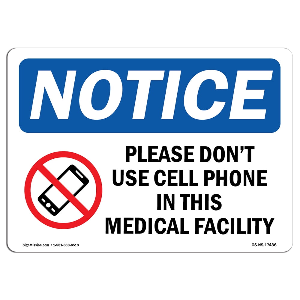OSHA Notice Signs - Please Don't Use Cell Phone Sign With Symbol ...