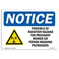 OSHA Notice Signs - Possible RF Radiation Hazard Sign With Symbol | Decal | Protect Your Business, Work Site, Warehouse |  Made in the USA