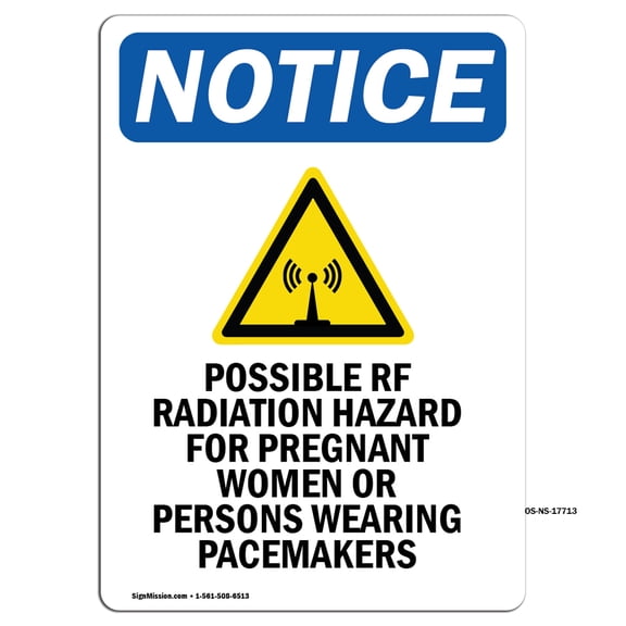 OSHA Notice Signs - Possible RF Radiation Sign With Symbol | Decal | Protect Your Business, Work Site, Warehouse | Made in the USA