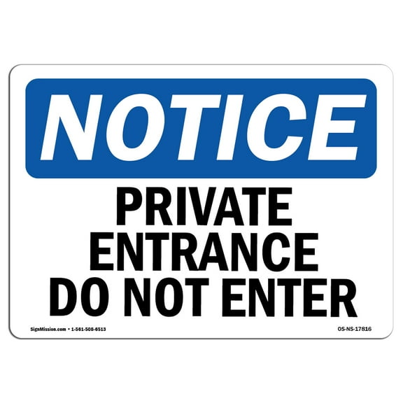 OSHA Notice Signs - Private Office Do Not Enter | Decal | Protect Your Business, Construction Site, Warehouse |  Made in the USA