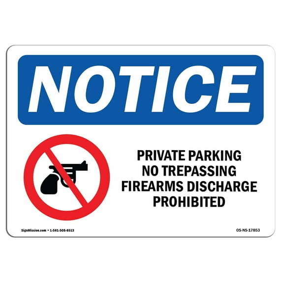 OSHA Notice Signs - Private Property No Trespassing Sign With Symbol | Extremely Durable Made in the USA Signs or Heavy Duty Vinyl label | Protect Your Warehouse & Business