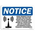 thumbnail image 1 of OSHA Notice Signs - Radio Frequency Fields Beyond Sign With Symbol | Decal | Protect Your Business, Work Site |  Made in the USA, 1 of 4