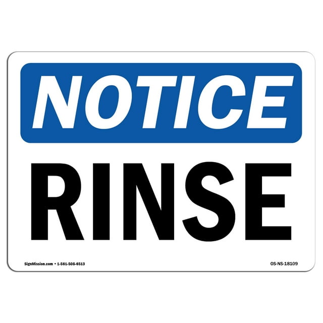 OSHA Notice Signs - Rinse | Decal | Protect Your Business, Construction Site, Warehouse & Shop Area |  Made in the USA