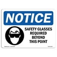 thumbnail image 1 of OSHA Notice Signs - Safety Glasses Required Beyond Sign With Symbol | Decal | Protect Your Business, Work Site |  Made in the USA, 1 of 4