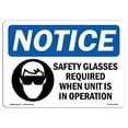 thumbnail image 1 of OSHA Notice Signs - Safety Glasses Required When Sign With Symbol | Decal | Protect Your Business, Work Site, Warehouse |  Made in the USA, 1 of 4