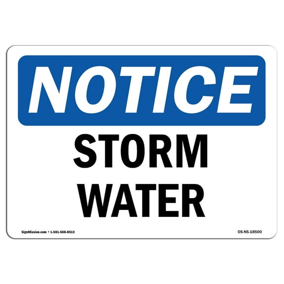 OSHA Notice Signs - Storm Water | Decal | Protect Your Business, Construction Site, Warehouse & Shop Area |  Made in the USA