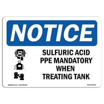 OSHA Notice Signs - Sulfuric Acid PPE Mandatory Sign With Symbol | Decal | Protect Your Business, Work Site, Warehouse | Made in the USA