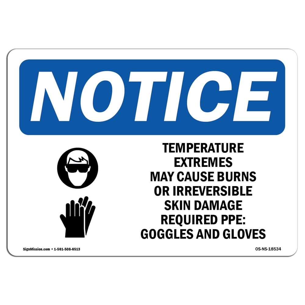 OSHA Notice Signs - Temperature Extremes May Cause Sign With Symbol ...