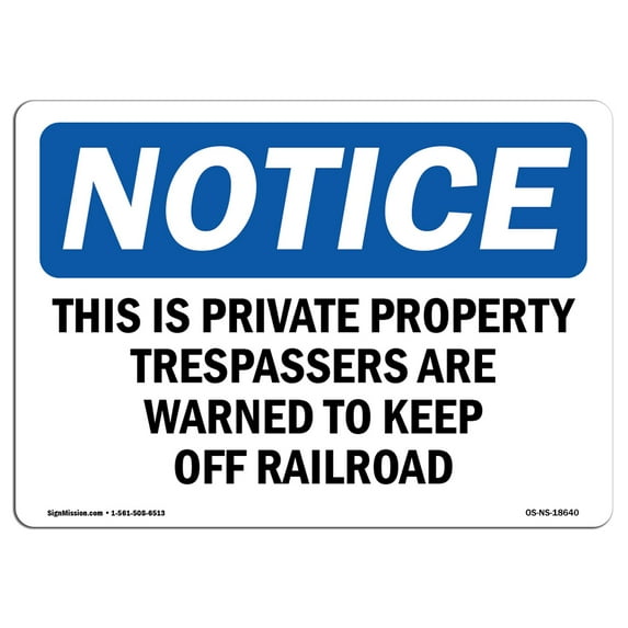 OSHA Notice Signs - This Is Private Property Trespassers Are | Decal | Protect Your Business, Work Site, Warehouse | Made in the USA