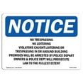 thumbnail image 1 of OSHA Notice Signs - No Trespassing No Loitering Violators Caught Sign  | Extremely Durable Made in the USA Signs or Heavy Duty Vinyl label | Protect Your Warehouse & Business, 1 of 4