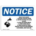 thumbnail image 1 of OSHA Notice Signs - Wash Your Hands 1. Before Starting Sign With Symbol  | Extremely Durable Made in the USA Signs or Heavy Duty Vinyl label | Protect Your Warehouse & Business, 1 of 4