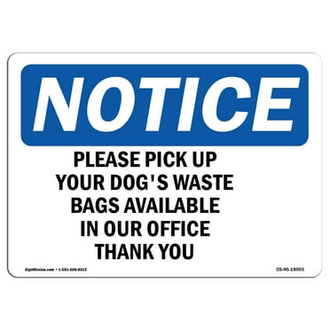 OSHA Notice Signs - Waste Bags Available In Our Office Thank You | Decal | Protect Your Business, Work Site, Warehouse |  Made in the USA