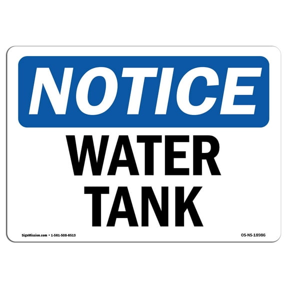 OSHA Notice Signs - Water Tank | Decal | Protect Your Business, Construction Site, Warehouse & Shop Area |  Made in the USA