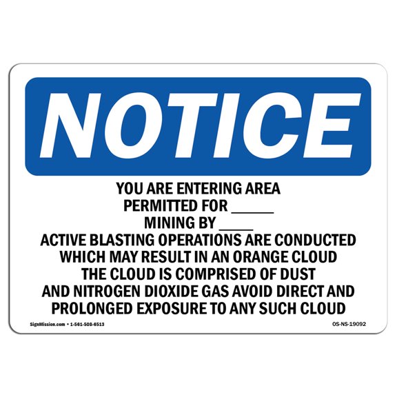 OSHA Notice Signs - You Are Entering Area Permitted For ____ Sign  | Extremely Durable Made in the USA Signs or Heavy Duty Vinyl label | Protect Your Construction Site, Warehouse &